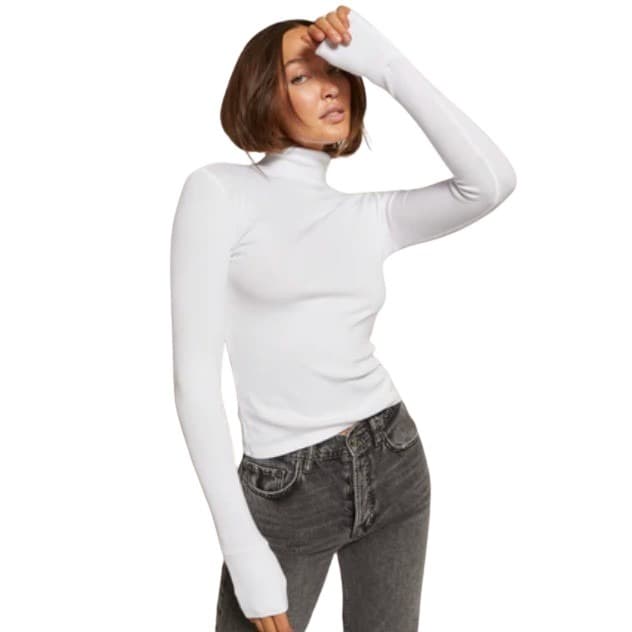 Perfect White Tee Turtleneck